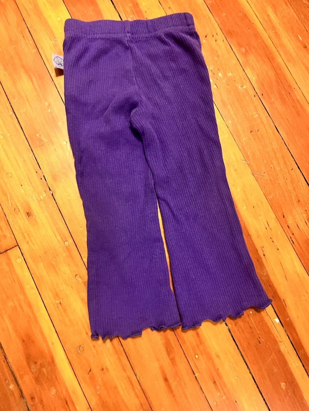 Disney Purple Ribbed Flare Leggings for Kids